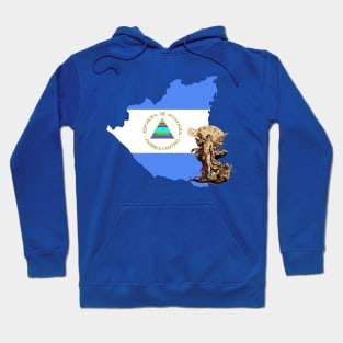 Nicaragua Flag Map and St Michael the Archangel Angel Hoodie